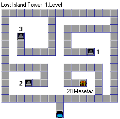 Lost Island Tower level 1 map